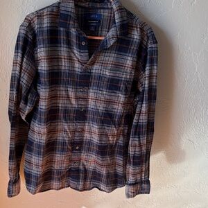 Apt. 9 Blue and Orange Plaid Shirt